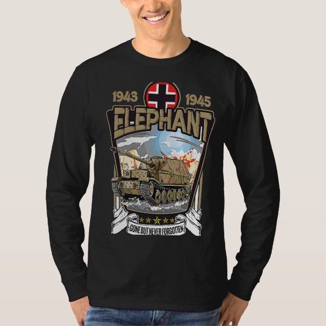 Camiseta Destructor de tanques alemán Elefant de la Segunda (Anverso)