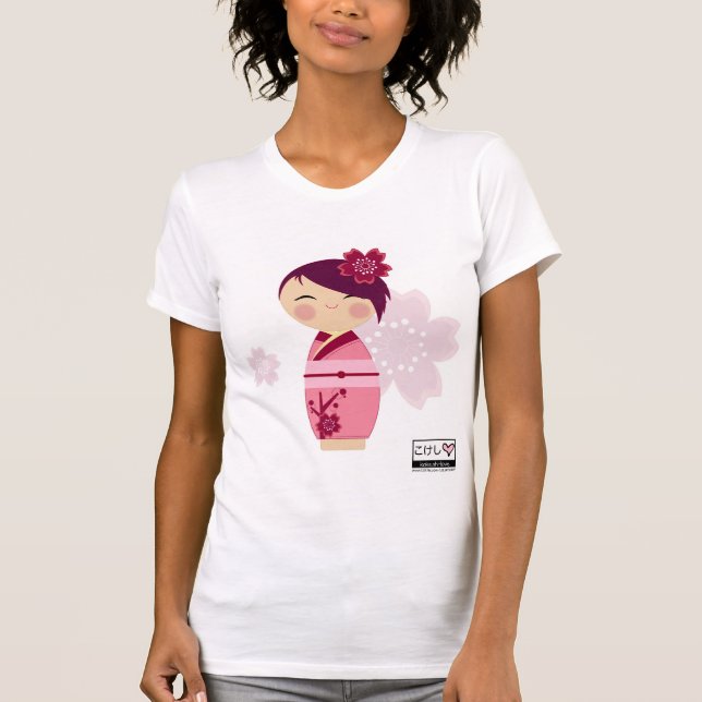 Camiseta destruida Sakura de Kokeshi (Anverso)