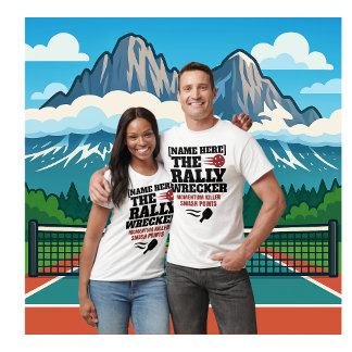 Camiseta Destruidor de Rally de Pickleball de Nombre Person