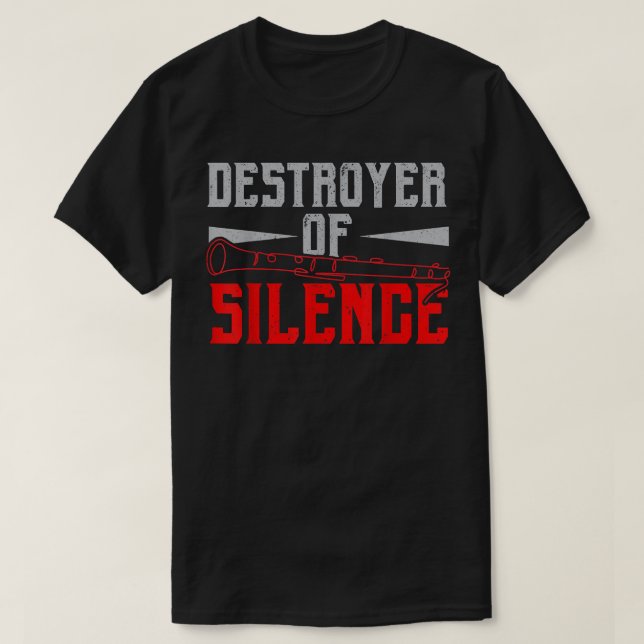 Camiseta Destruidor De Silence Clarinet Músico Instrumental (Diseño del anverso)