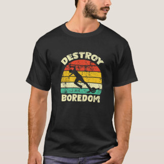 Camiseta Destruir el Boredom Una Rueda Flota Eléctrica Skat