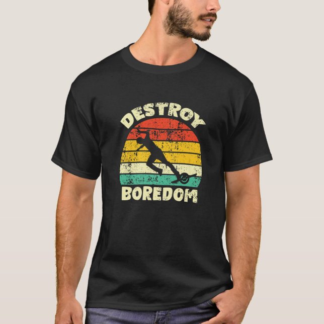Camiseta Destruir el Boredom Una Rueda Flota Eléctrica Skat (Anverso)