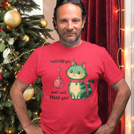 Camiseta Destruir gatos de navidades de ornamentos de árbol