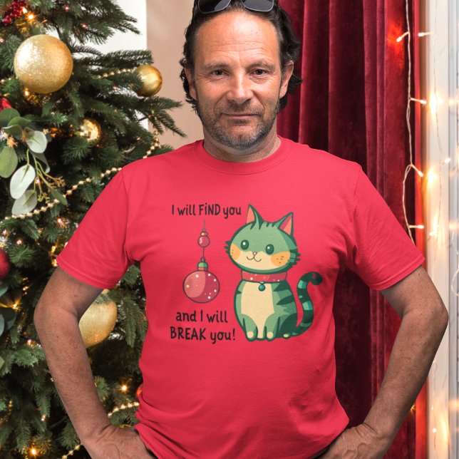 Camiseta Destruir gatos de navidades de ornamentos de árbol (Subido por el creador)