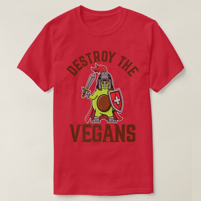 Camiseta Destruir Los Veganos, Abogado Para Hombres Mujeres (Diseño del anverso)