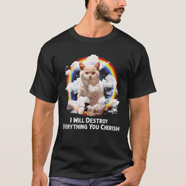 Camiseta Destruiré Todo Lo Que Aprecias El Arcoiris Del Gat (Anverso)