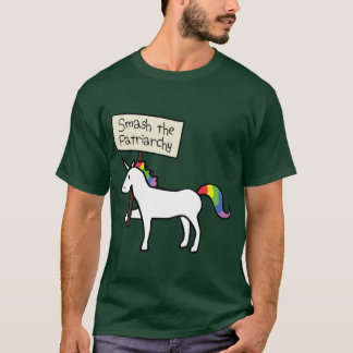 Camiseta Destruye el Patriarcado Unicornio Blanco Ajuste Di