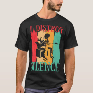 Camiseta Destruyo el silencio Divertida música retro Guitar