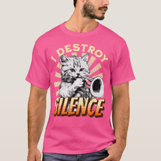 Camiseta Destruyo el silencio - Mascota Cat Trumpeter Jazz 