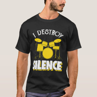 Camiseta Destruyo el tambor de juego de tambor de silenciam