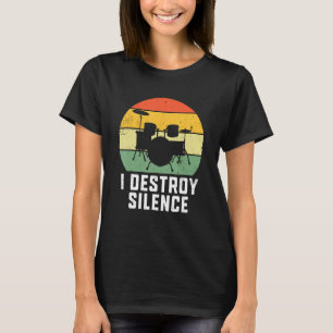 Camiseta Destruyo el tambor de Silence Drum Drummer Band Mu