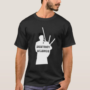Camiseta Destruyo silencio Músico escocés Kilt Piper Bag