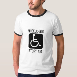 Camiseta desventaja, silla de ruedas, historia $10
