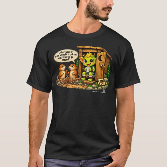 Camiseta Desvío de perro de la pradera Goblinantics ™ con F (Anverso)