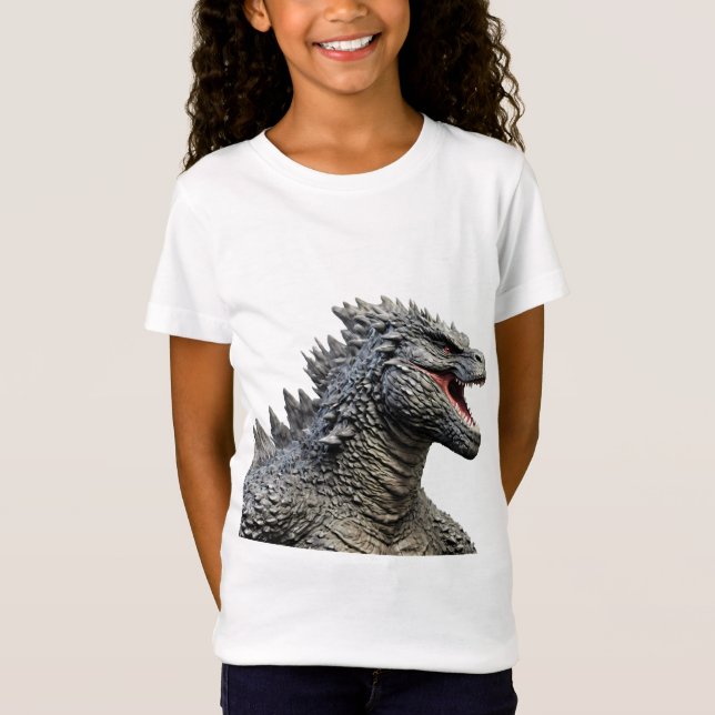 Camiseta Detailed Head of Roaring Godzilla Monster (Anverso)