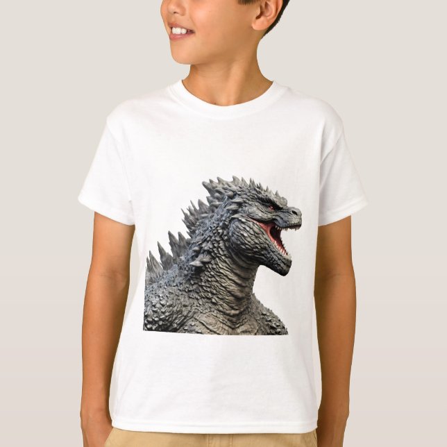 Camiseta Detailed Head of Roaring Godzilla Monster (Anverso)
