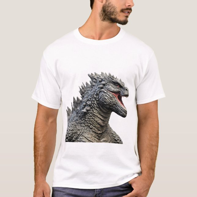 Camiseta Detailed Head of Roaring Godzilla Monster (Anverso)