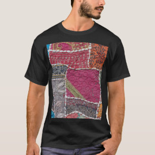 Camiseta Detalle de cierre de alfombras de mosaico colorido