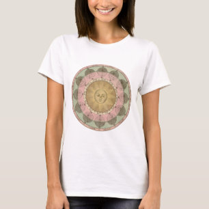 Camiseta Detalle de sol y estaciones del mapa de antigüedad