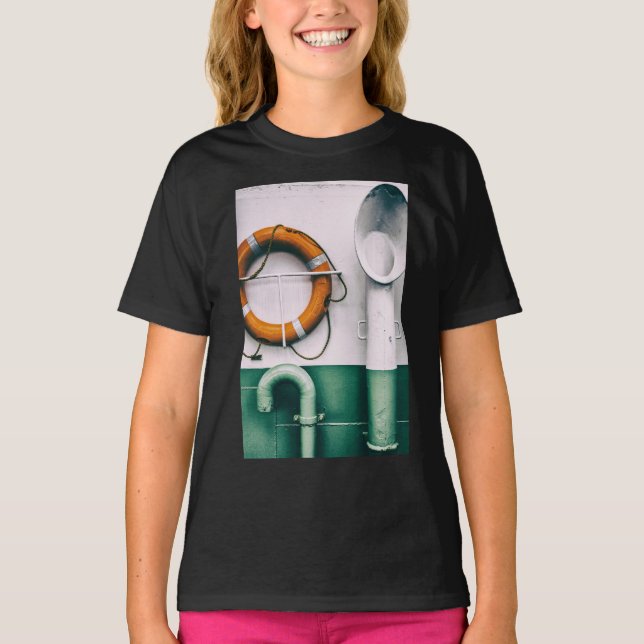 Camiseta Detalle de un ferry con respiradores y boya (Anverso)