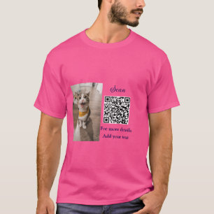 Camiseta Detalles simples de nombres de animales Código QR 