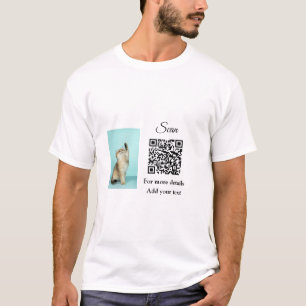 Camiseta Detalles simples de nombres de animales Código QR 