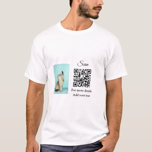 Camiseta Detalles simples de nombres de animales Código QR  (Anverso)