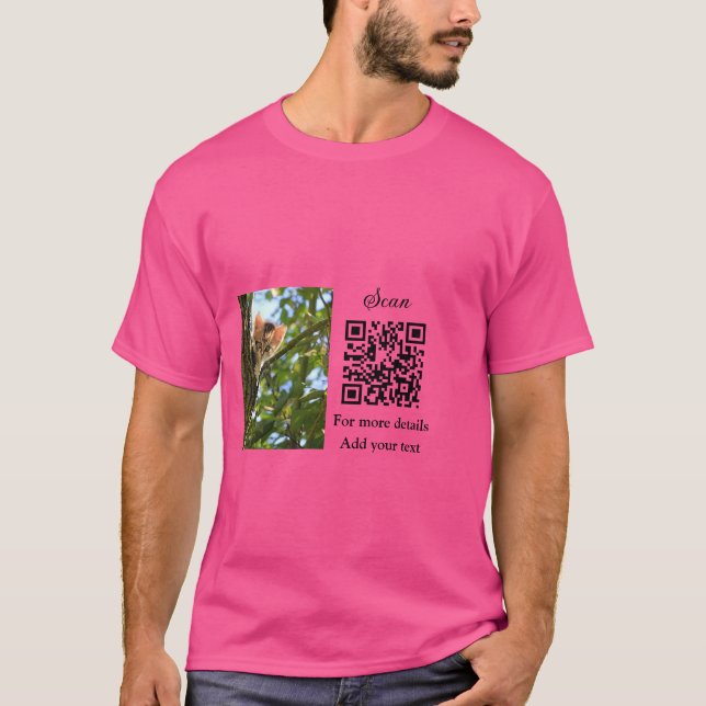 Camiseta Detalles simples de nombres de animales Código QR  (Anverso)
