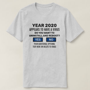 Camiseta Detección divertida de virus geek de PC Reboot 202