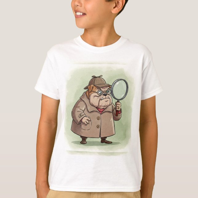 Camiseta Detective de bulldog por Natasha Us (Anverso)