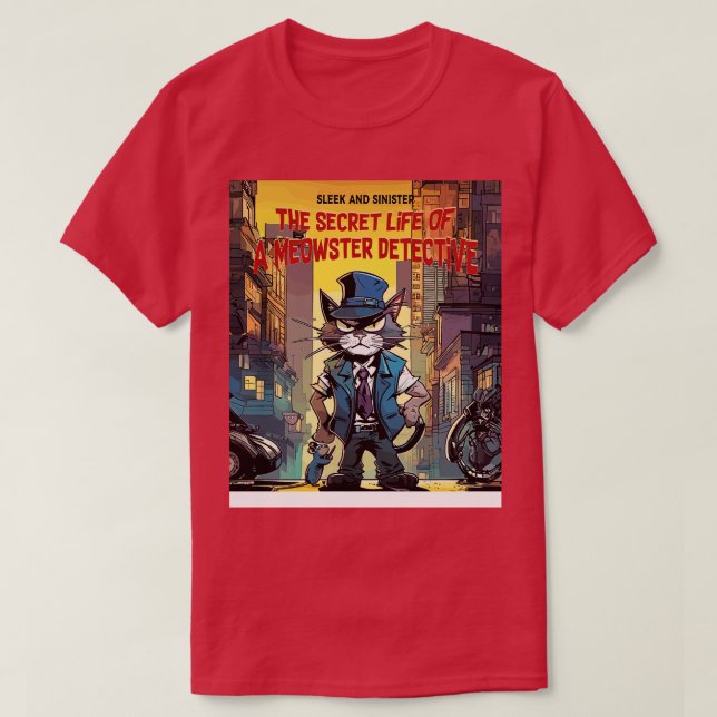 Camiseta Detective de gatos (Diseño del anverso)