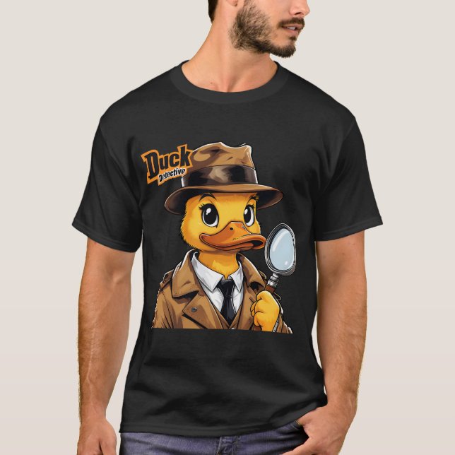 Camiseta Detective de pato en el cobertizo francés marrón (Anverso)