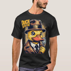 Camiseta Detective del pato retro en frases amarillas