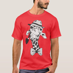 Camiseta Detective Giraffe Con Pipe Y Gorra