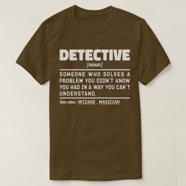 Camiseta Detective Noun Investigador Trabajador Guay Padre (Diseño del anverso)