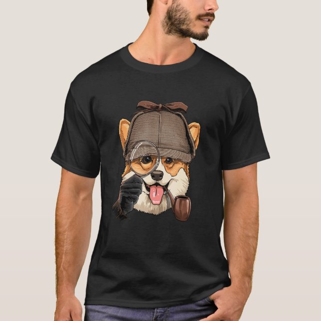 Camiseta Detective Pembroke Welsh Corgi Spy Investigador Do (Anverso)