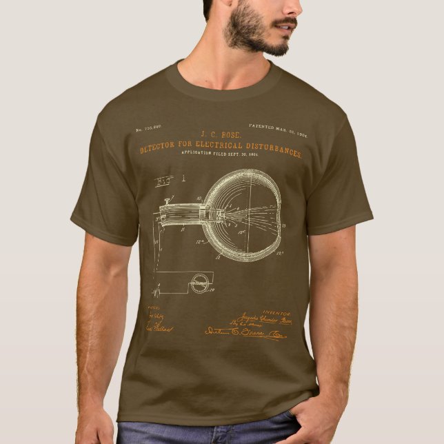 Camiseta Detector de Bose para problemas eléctricos.Marrón (Anverso)