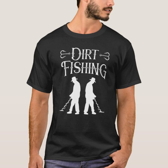 Camiseta Detector de pasatiempos de pesca de tierra Detecto (Anverso)