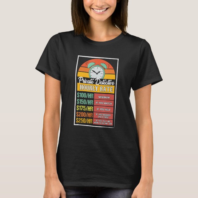 Camiseta Detector privado por hora (Anverso)