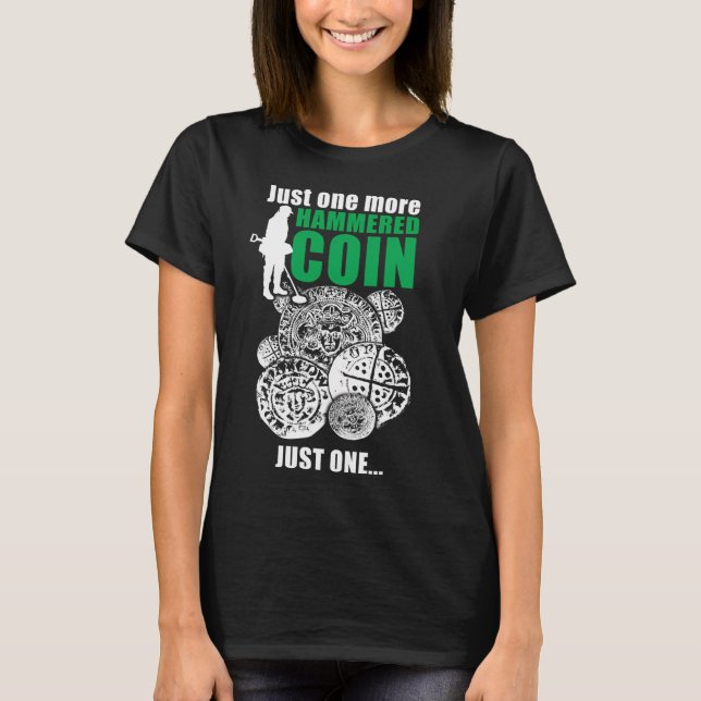Camiseta Detectores de metal divertidos, moneda golpeada (Anverso)