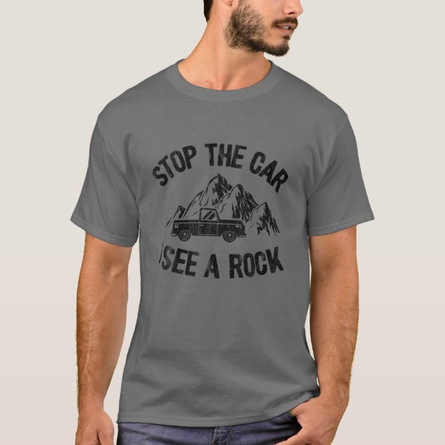 Camiseta Detén El Coche Veo Un Geo Gracioso De Rock Collect (Anverso)