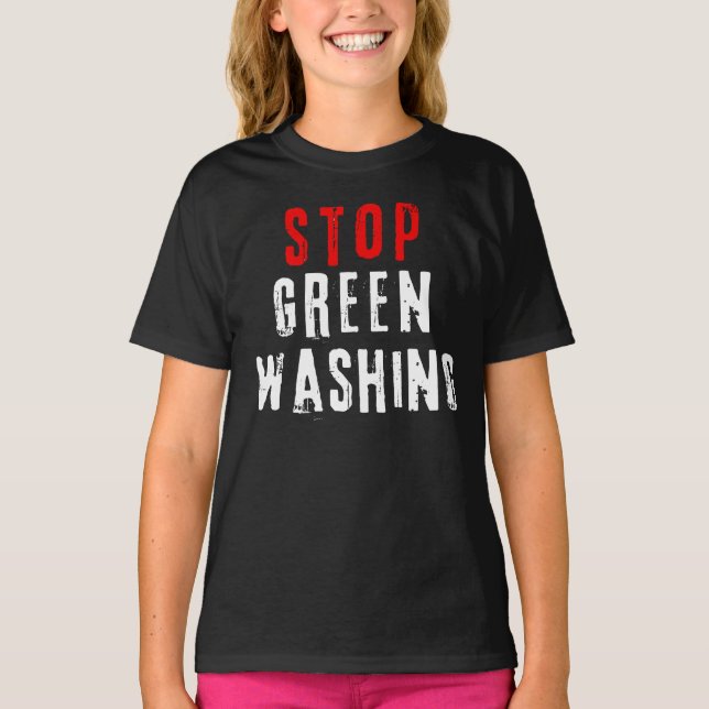 CAMISETA DETÉN EL LAVADO VERDE (Anverso)