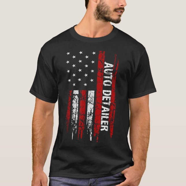Camiseta Detención automática del vehículo de bandera de EE (Anverso)