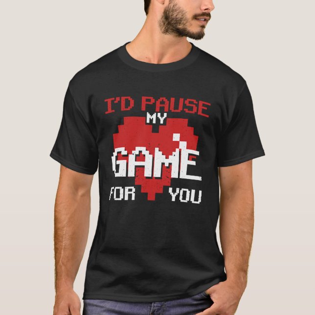 Camiseta Detendría mi juego para ti videojuegos de San Vale (Anverso)