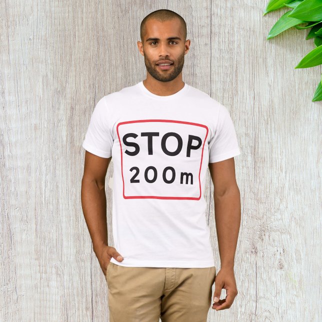 Camiseta Detener 200m Aviso de tráfico de Rótulo vial Segur (Subido por el creador)