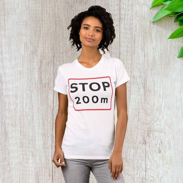 Camiseta Detener 200m Aviso de tráfico de Rótulo vial Segur (Subido por el creador)