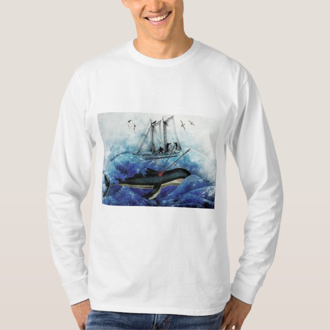 Camiseta Detener a la cazadora de ballenas (Anverso)