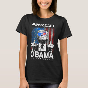 Camiseta Detener a Obama 2025 Diseño de bandera de EE. UU. 