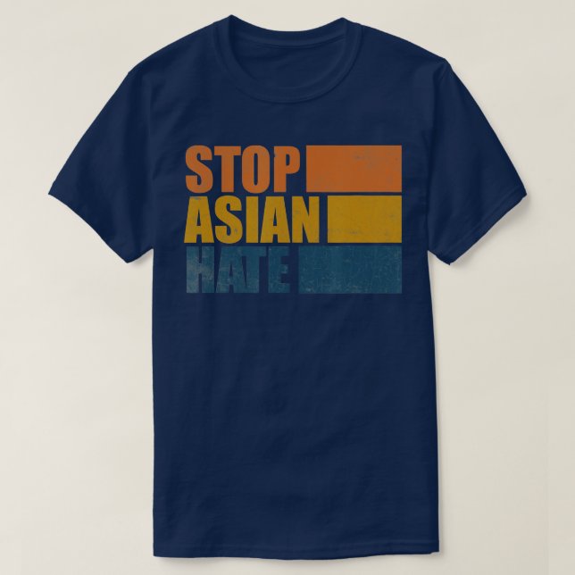 Camiseta Detener el odio asiático y detener a los asiáticos (Diseño del anverso)