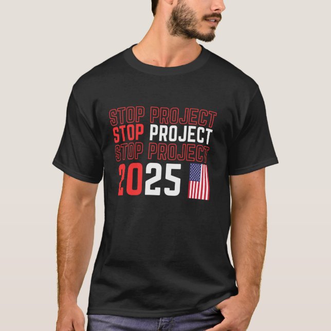 Camiseta Detener el proyecto 2025 de la divertida manga lar (Anverso)